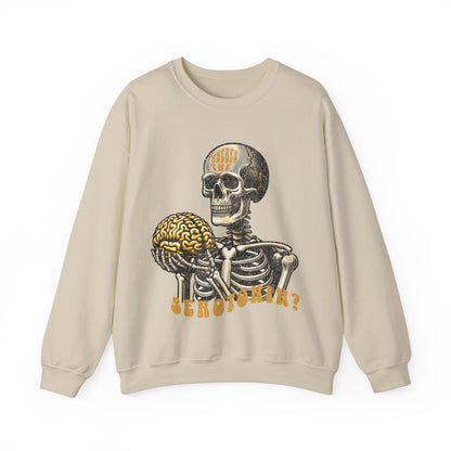 Skeletal Brain Graphic Sweatshirt - Where's the Serotonin?