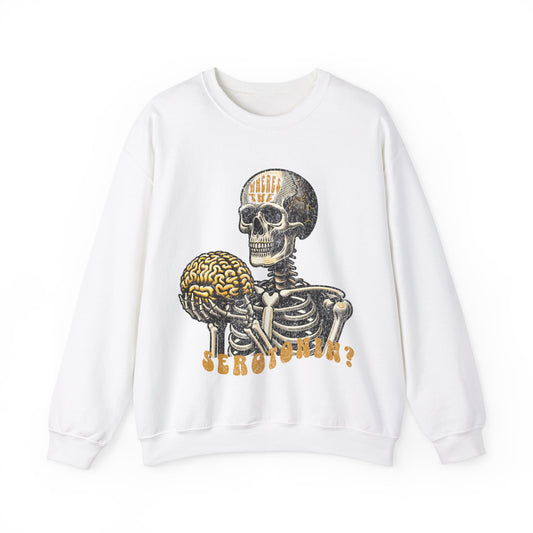 Skeletal Brain Graphic Sweatshirt - Where's the Serotonin?