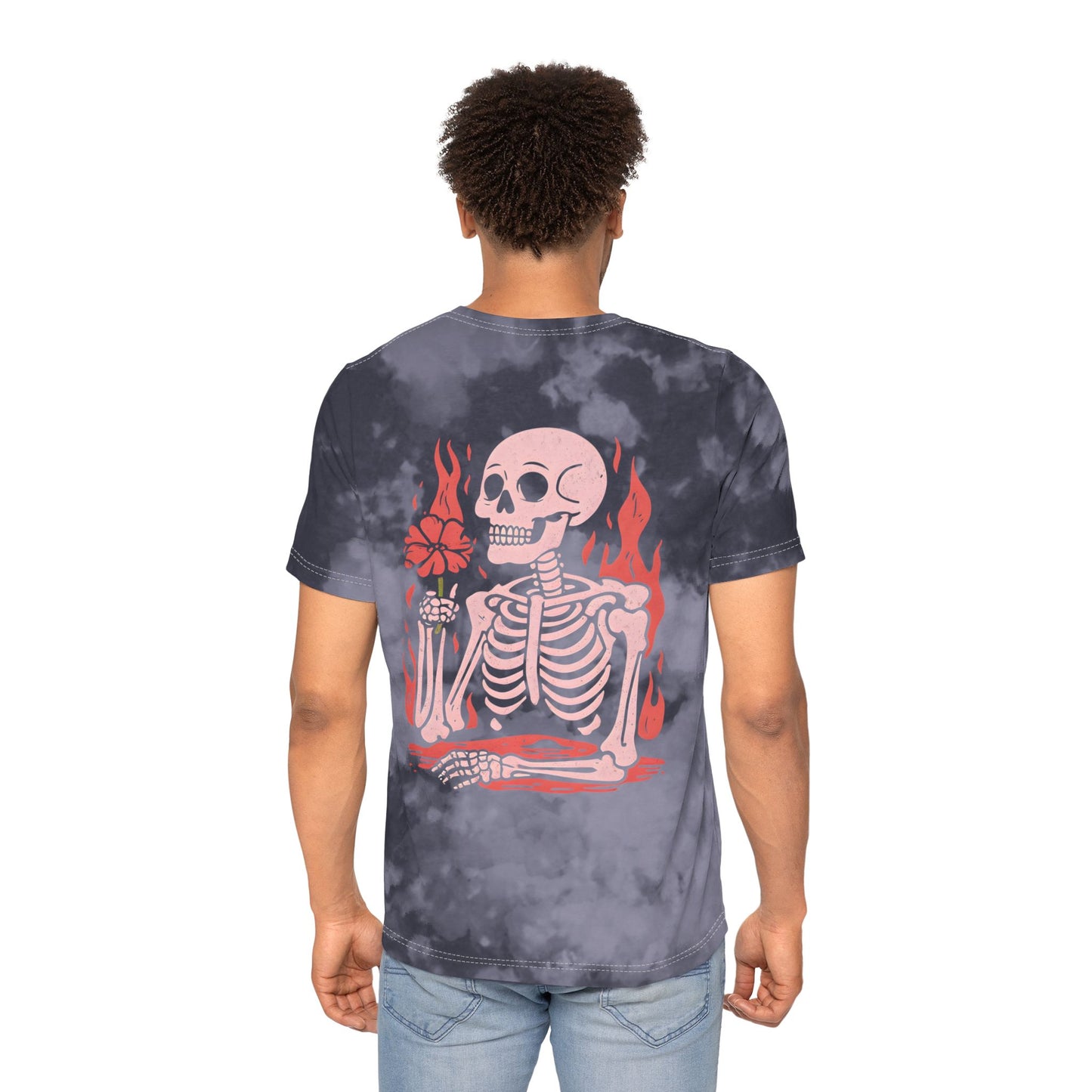 Tie-Dyed Skeleton Graphic T-Shirt