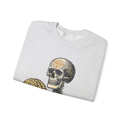 Skeletal Brain Graphic Sweatshirt - Where's the Serotonin?